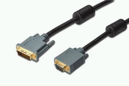 DIGITUS  DVI / VGA adapter cable, DVI(24+5) - HD15, 2x ferrit, M/M, 2.0m, DVI-I dual link, DK-320301-020-S 