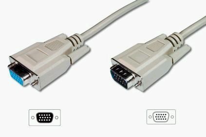 ASSMANN VGA Monitor extension cable, HD15, M/F, 1.8m grey, AK-310200-018-E 