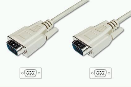 ASSMANN VGA Monitor connection cable, HD15, M/F, 10.0m, 3Coax/4C grey, AK-310101-100-E 