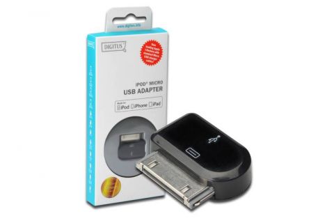 DIGITUS Apple Dock Mini Adapter, Apple 30pin- micro USB B, M/F, USB 2.0 compatible, UL, Apple certified, DA-600501-000-S 