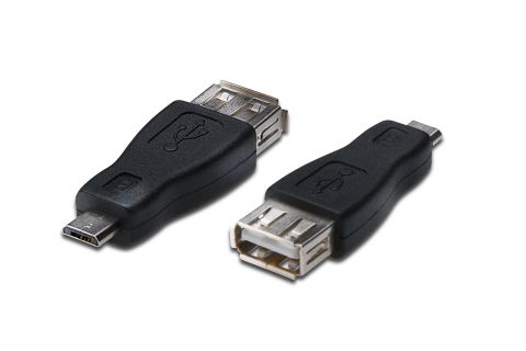 ASSMANN USB adapter, type micro B - A, M/F, USB 2.0 conform, AK-300507-000-S, 4016032283546 