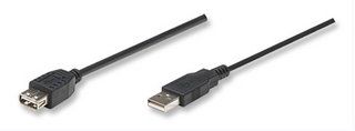 MANHATTAN USB 2.0 extension cable A-A, M/F, 3.0m, black 346511 