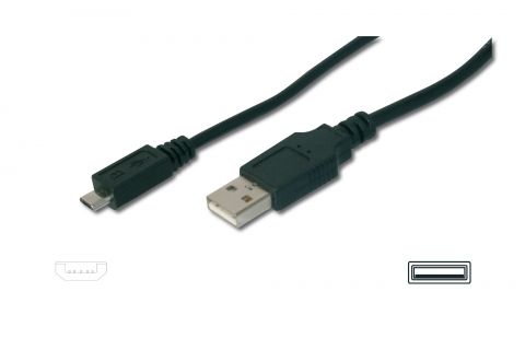 ASSMANN, USB 2.0 connection cable, A/M - micro B/M, 1.0 m, AK-300110-010-S 