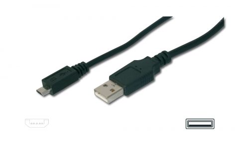ASSMANN, USB 2.0 connection cable, A/M - micro B/M, 1.8 m, AK-300110-018-S 