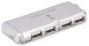 MANHATTAN HUB USB 2.0 4PORT SILVER, 160599 