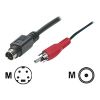 MANHATTAN S-VIDEO cable (Mini Din 4 Pin M) to RCA M, gold plated, 1.8m, 346702 