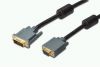 DIGITUS  DVI / VGA adapter cable, DVI(24+5) - HD15, 2x ferrit, M/M, 2.0m, DVI-I dual link, DK-320301-020-S 