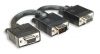 MANHATTAN, SVGA Y  cable 0.15m, M/2F, HD15 male to dual HD15 female, can be used as a VGA splitter, 304559 