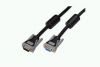 DIGITUS VGA Monitor extension cable, HD15, 2x ferrite, 1.80m, CU, 3Coax/7C, AWG28, shielded, M/F, UL, black/grey, DB-230175 