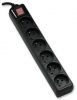 MANHATTAN, Surge Strip 6 Outlets, 125 Joules, 1.5 m (5 ft.) Cable, Schuko - C13, 160940 