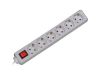 Extension cord XM-DB06K 6 sockets, 1.5 m. with grounded connection and safety switch, Schuko - C13 