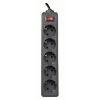 DEFENDER Surge protector for 5 sockets, cable 3.0m. Black with grounded connection and safety switch, Schuko - C13, ES3BL 99485 4712279994855 