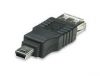 MANHATTAN, Hi-Speed USB Adapter, A Female / Mini-B Male, Black, 308342 