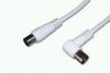 ASSMANN TV Antenna Cable, IEC/M to angled IEC/F, 9.5MM, Double Shielded, Braiding 96x0.12, 90DB Length 2.0M, white 