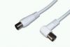 ASSMANN TV Antenna Cable, IEC/M to angled IEC/F, 9.5MM, Double Shielded, Braiding 96x0.12, 90DB Length 5.0M, white 