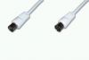 ASSMANN TV Antenna Cable, IEC/M to IEC/F, Straight, 9.5MM, double shielded, Braiding 96x0.12, 90DB Length 5.0M, white 